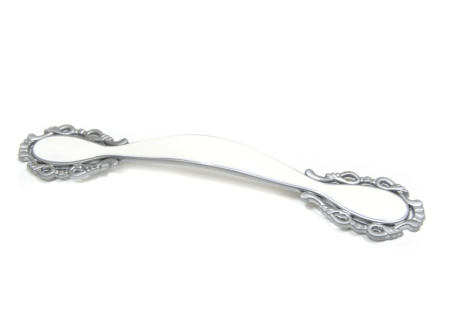 Ручка-скоба, 203, 128мм, металл, матовый хром/белый 