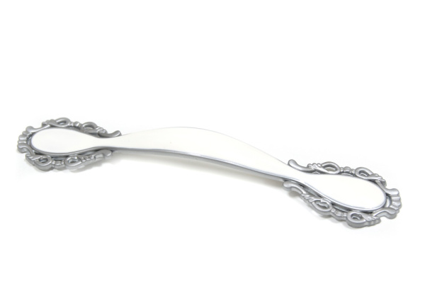 Ручка-скоба, 203, 128мм, металл, матовый хром/белый 