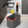 Контейнер для мусора прямоугольный, 15л, в шкаф от 410мм, пластик, антрацит
