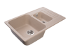 Мойка GranFest QUARZ 21К, 737х480 мм, песочный (прямоугольная, 1,5 чаши, без сифона)