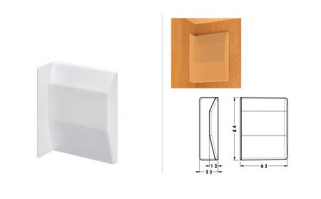 Навес для шкафа Kalmar, нагрузка 200кг на пару, навес 60х80мм, белый, HISSEN