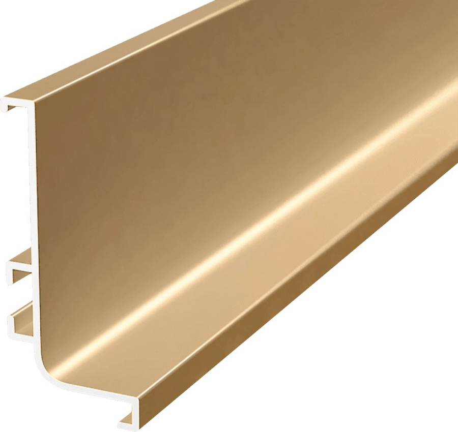 Горизонтальная ручка-профиль L-образная, h=56,6мм, L=5м, золото матовое, AQ