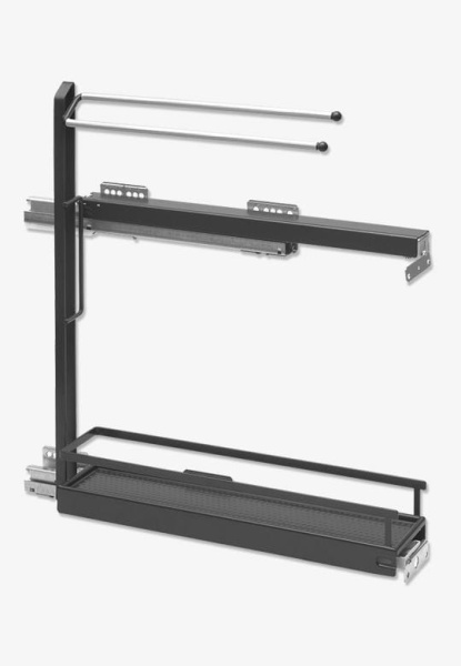 Корзина 150мм, для полотенец, с направл. полн. выдвиж., плав. закрыв, 3D, антрацит, Kessebohmer