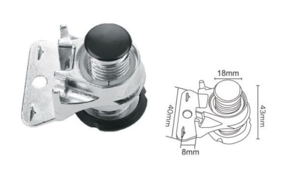Опора регулируемая с шипами, регулировка 25 мм, HISSEN