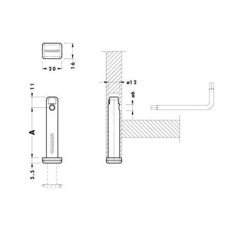 Ножка опорная врезная, h=100мм, для 16ДСП, металл, цинк