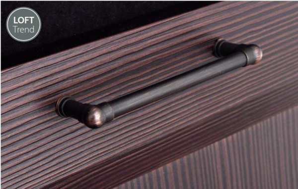 Ручка-скоба, 181, 128мм, металл, браш античная медь