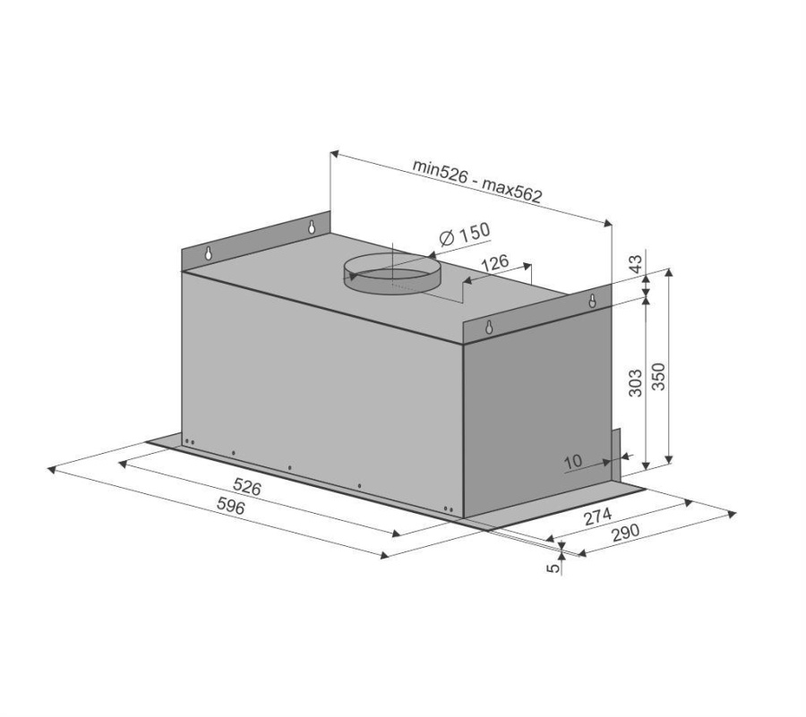Вытяжка полновстраиваемая Navi Glass, 60см, б/угольного фильтра, белый/белое стекло, ПДУ, Konigin