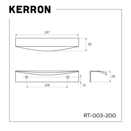 
Ручка торцевая, RT-003-200 SC, 200мм, металл, матовый хром