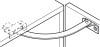 Ограничитель для двери, L=150мм, левый, никелированная сталь, Hafele