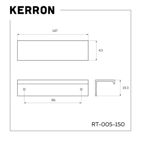 Ручка торцевая, RT-005-150, 150мм, металл, хром