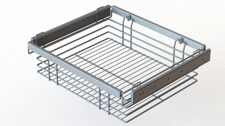 Корзина для белья выдвижная, 730-870х500х170мм, напр. полн. выдв., серый