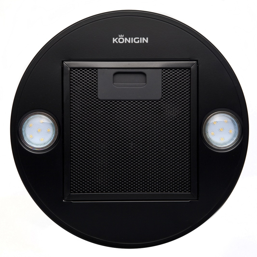 Вытяжка островная Fury Black, 31 см, без угольн. фильтра, ПДУ, черный, Konigin