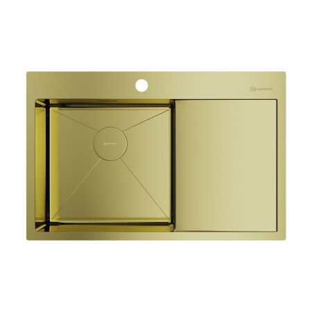 Мойка Akisame 78-LG-L, нержавеющая сталь, светлое золото  