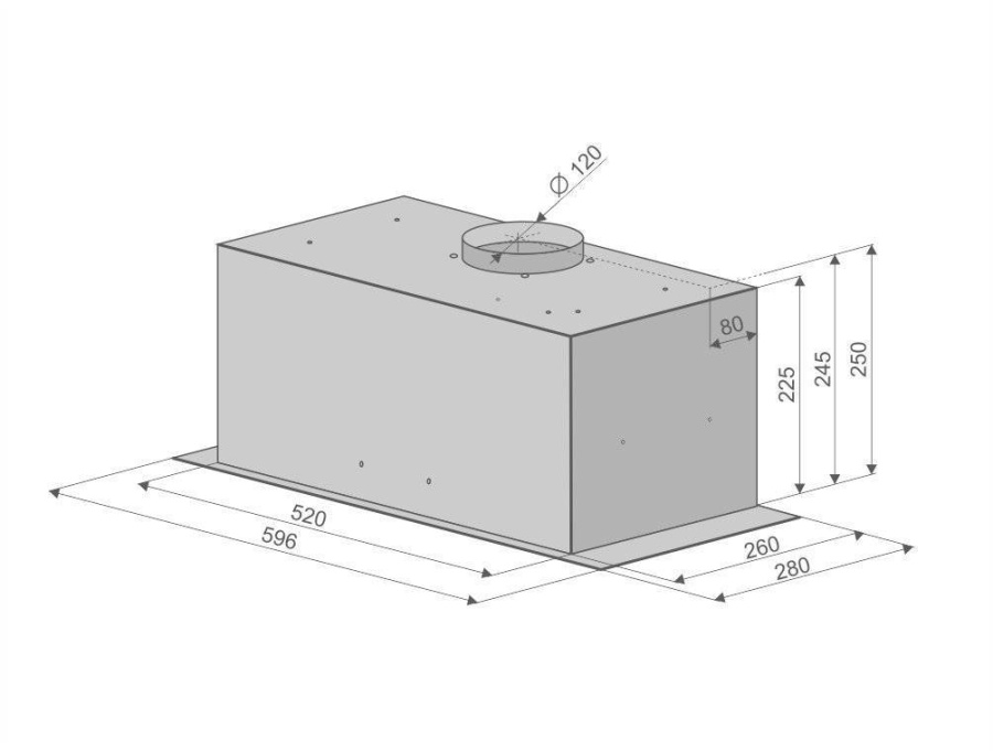 Вытяжка полновстраиваемая Skybox Glass, 60см, б/угольного фильтра, белый/белое стекло, Konigin