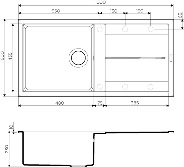 Мойка Sumi 100-PL, Tetogranit/платина 