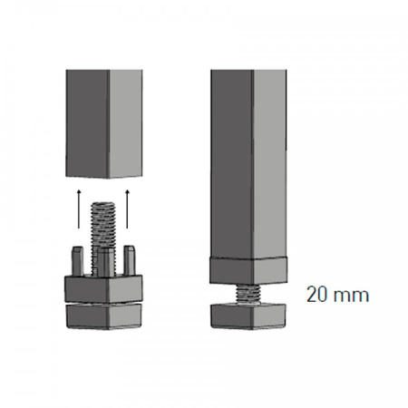 Заглушка профильная под опору, черный, (компл. 2 шт), Confurn