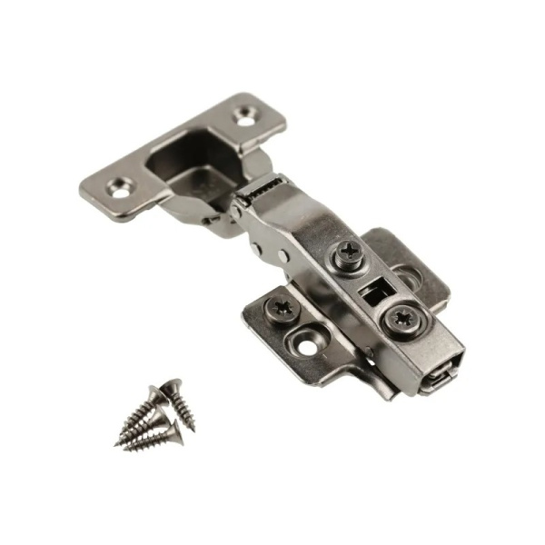 GTV Петля Silento Pro накладная, с планкой 0мм, доводч 2way, БЕЗ еврошурупа, 3D-регулировка, черный