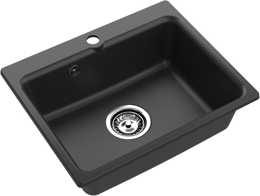 Мойка ЭкоМ М-520, 520х430мм, мрамор, черный (без сифона)