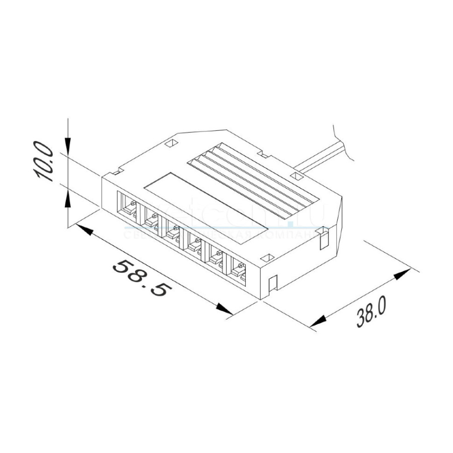 Разветвитель 815 с проводом, 6 гнёзд, L=200мм, 12V/7A, черный