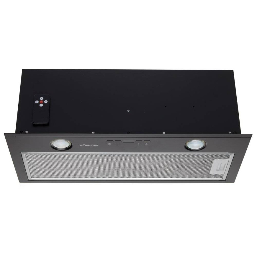 Вытяжка полновстраиваемая Insait, 60см, б/угольного фильтра, ПДУ, черный, Konigin