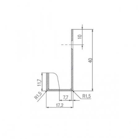 Компенсатор для духового шкафа, к вертикальному профилю Gola, 586мм, алюминий