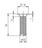 Винт для опор серии 10/04, M10, L=34мм, шляпка плоская под шестигранник, Volpato