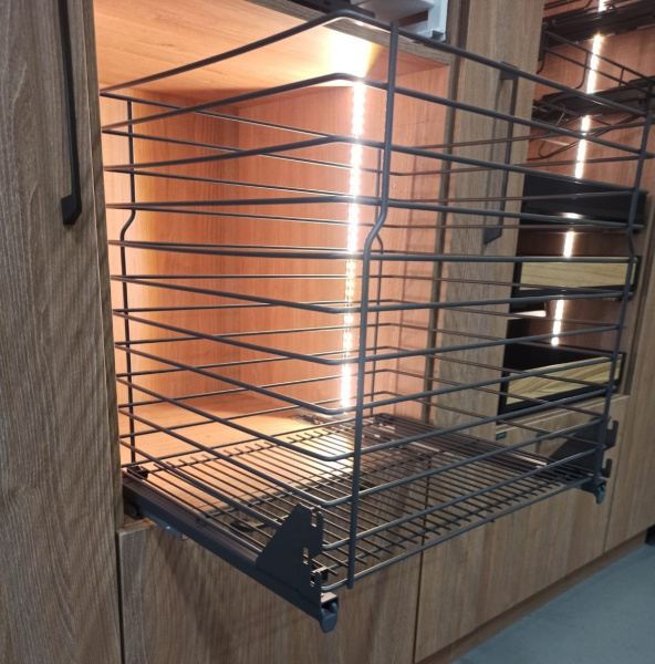 Корзина для белья, фасад 400мм, 324х420х453мм, нижнее крепление, хром, без направляющих, Cargo, Reis