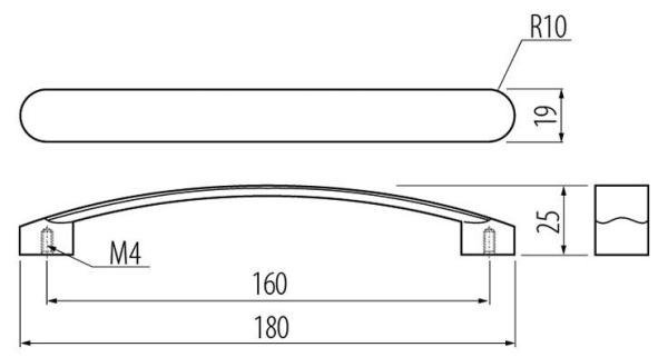 Ручка-скоба, GENUA, 128мм, металл, сатин
