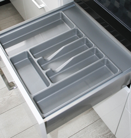 Вкладыш на 300мм для кухонных принадлежностей, 391-490х205-240мм, серый металлик, ECO