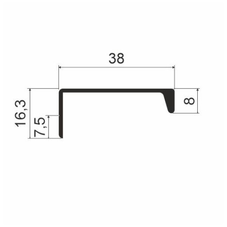 Ручка торцевая RP01, L=200мм, металл, латунь