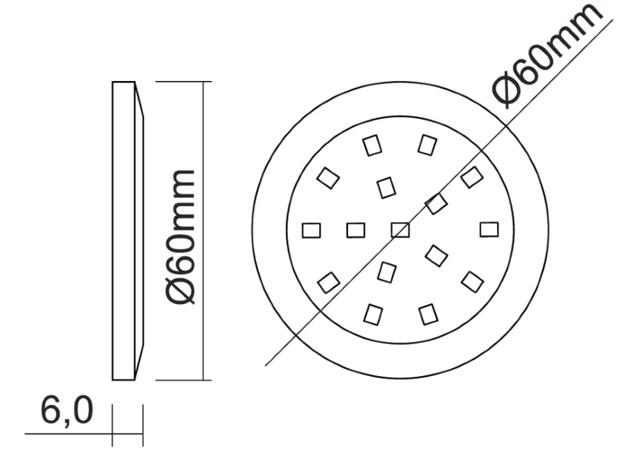 Светильник накладной LED Palis-19, 12V/1,3W/160Lm/4000К/120°, Ø60мм, серебристый