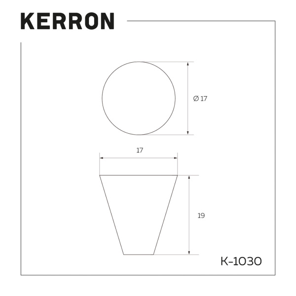 Ручка-кнопка, K-1030 AB, 17х17х20мм, металл, античная бронза