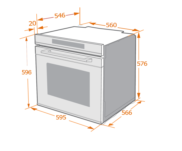Духовой шкаф Konigin Neos 60 BKF E13, 60см, черное стекло