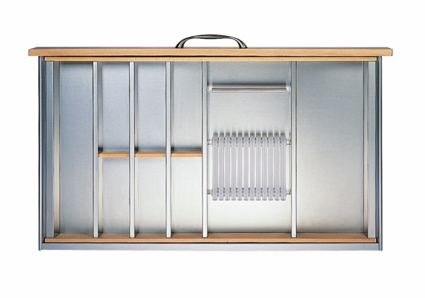 Вкладыш на 900мм для кухонных принадлежностей, металл/дерево, нерж. сталь/бук, Cassetto 