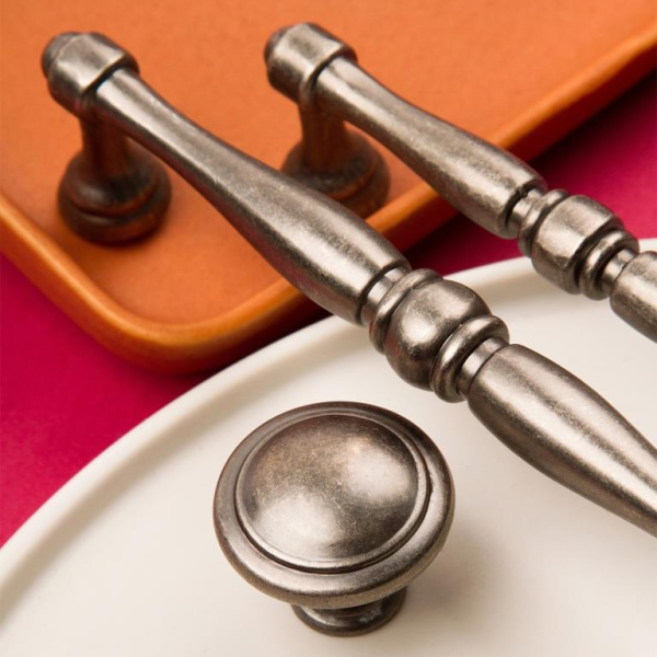 Ручка-скоба, 097, 128мм, металл, черненый старинный цинк