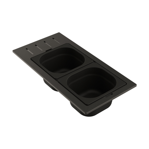 Контейнер DC-02-2-GB, 433x220x65мм, нержавеющая сталь, графит