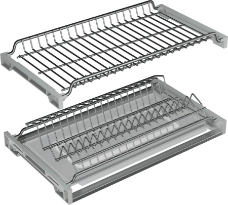 Сушка Glory-line 2-х ярусная, 500мм, 1 жесткий поддон, с рамой, для ДСП 18мм, нерж. сталь, AQ
