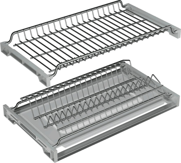 Сушка Glory-line 2-х ярусная, 500мм, 1 жесткий поддон, с рамой, для ДСП 18мм, нерж. сталь, AQ