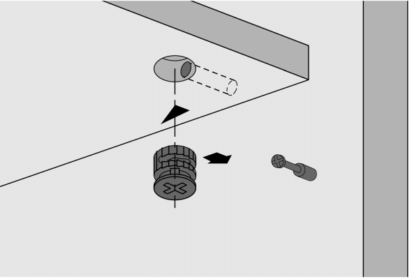 Эксцентрик MINIFIX 15, для плиты 12мм, цинковое литье.