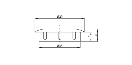 Заглушка для отверстия под чашечку d=35мм, h=10мм, пластмасса, белый, Rejs