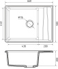 Мойка GranFest LEVEL 660L, 660х500 мм, кашемир