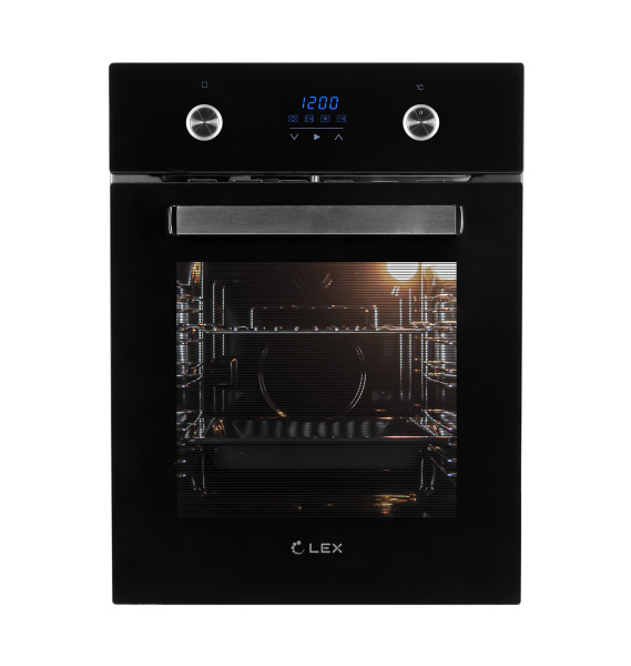 Духовой шкаф EDP 4590 BL, 45 см, стекло/нерж. сталь, черный, Lex