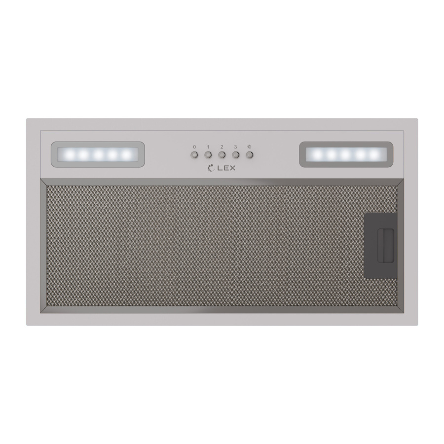 Вытяжка полновстраиваемая HYPER 600 LIGHT WH, 60см, б/угольного фильтра, белый, Lex