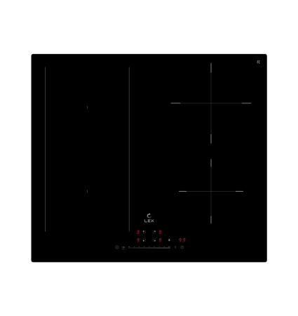 Варочная панель индукционная EVI 641A BL, 60 см, стеклокерамика, черный, Lex
