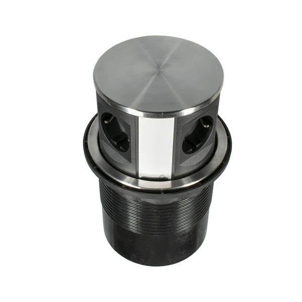 Вертикальная, 4хEURO, Ø120мм, автовыдвижение, металл, нерж.сталь, провод 2м, GLS