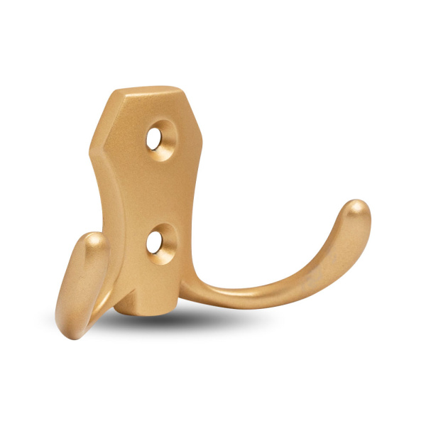Крючок, 585, двухрожковый, металл, матовое золото
