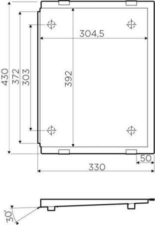 Крыло съемное для мойки RE-01-GM, 430х330мм, вороненая сталь