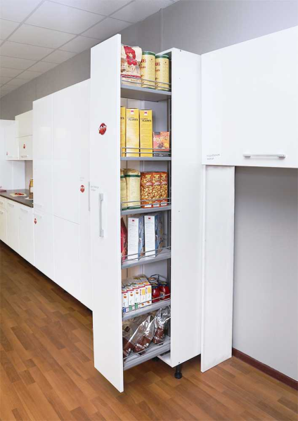 Колонна выкатная Диспенса 90*, 5 корз, 400х1600-2000мм, полн. выдв, в базу 400, титан, Kessebohmer