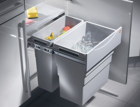 Выдвижная система сортировки "Easy-Cargo", 1х30л, 1х19л, 430x465x455мм, в шкаф от 500мм