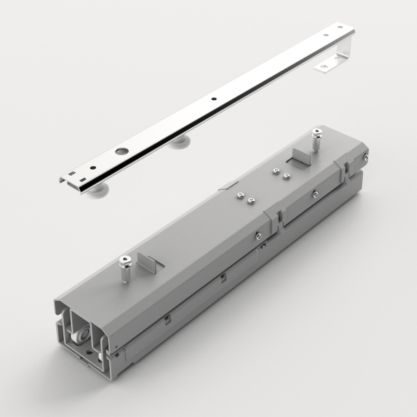 Комплект направляющих OLONA с демпфером Silent System для закрывания/открывания, синхронизация, 100 кг, серебристый